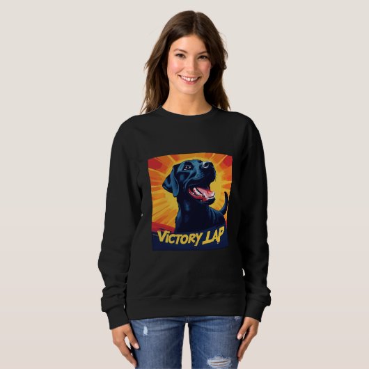 Victory Lap Black Labrador Sweatshirt - Dog Lover (Voorkant volledig)