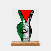 Victory Sign Hand Resistance Red Triangle Symbol Acryl Bord (Voorkant)