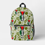 Victory Sign Hand Resistance Red Triangle Symbol Bedrukte Rugzak (Voorkant)