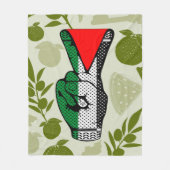 Victory Sign Hand Resistance Red Triangle Symbol Fleece Deken (Voorkant)