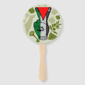 Victory Sign Hand Resistance Red Triangle Symbol Handwaaier (Voorkant)