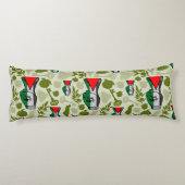 Victory Sign Hand Resistance Red Triangle Symbol Lichaamskussen (Achterkant)