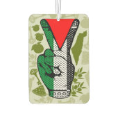 Victory Sign Hand Resistance Red Triangle Symbol Luchtverfrisser (Achterkant)