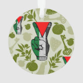 Victory Sign Hand Resistance Red Triangle Symbol Ornament (achterkant)