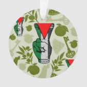 Victory Sign Hand Resistance Red Triangle Symbol Ornament (voorkant)