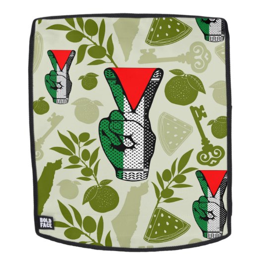 Victory Sign Hand Resistance Red Triangle Symbol Rugtassen (Verwijderbaar gezicht)