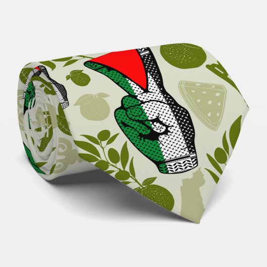 Victory Sign Hand Resistance Red Triangle Symbol Stropdas (Opgerold)