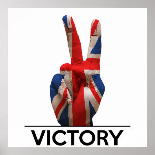 Victory Symbool Hand Verenigd Koninkrijk Britse te Poster