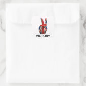 Victory Symbool Hand Verenigd Koninkrijk Britse te Vierkante Sticker (Tas)