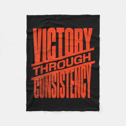 Victory Through Consistency Motivational Insration Fleece Deken (Voorkant)