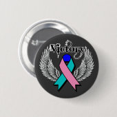 Victory Wings - Thyroid Cancer Ronde Button 5,7 Cm (Voorkant /achterkant)
