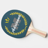 Victory Wreath Monogram en naam BlueBG Tafeltennisbatje (Zijkant)