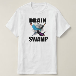 Vidangez le T-shirt noir et blanc bleu de marais