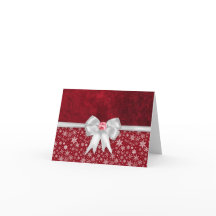 Vide à l'intérieur Noël Bow Gem Carte pour notes