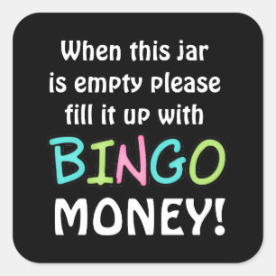 Vide bingo bocal porter argent autocollant