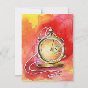 Vide Invitation Faire-part Gold Pocket Watch