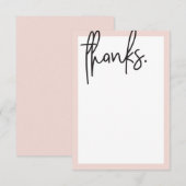 VIDE MERCI moderne lettre rose noir blush (Devant / Derrière)