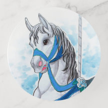Bac rond à cheval en carrousel gris