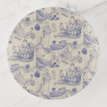Maternité moderne Toile de Jouy en bleu pervenche