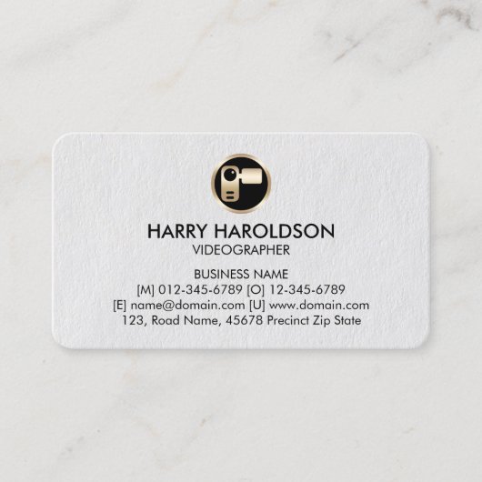 Video Camera Icon Videographer Visitekaartje (Voorkant)