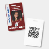 Video Crew-badge Badge (Voor- en achterkant)