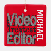 Video Editor Extraordinaire CUSTOM Keramisch Ornament (Achterkant)