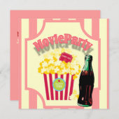 Vidéo Filles Roses Anniversaire Fête Invitation (Devant / Derrière)