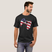 Video Game 4th Of July Controller American Flag T-shirt (Voorkant volledig)