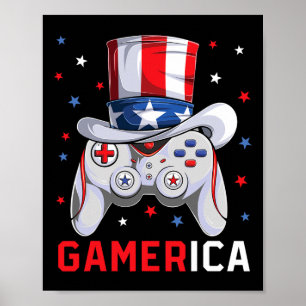Video Game American Flag oom Sam Gam Poster