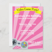 Video Game Birthday Party Uitnodiging (Voorkant)