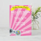 Video Game Birthday Party Uitnodiging (Staand voorkant)