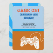 Video Game Birthday Party Uitnodiging (Voorkant / Achterkant)
