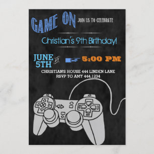 Video game Birthday Party-uitnodigingen Kaart