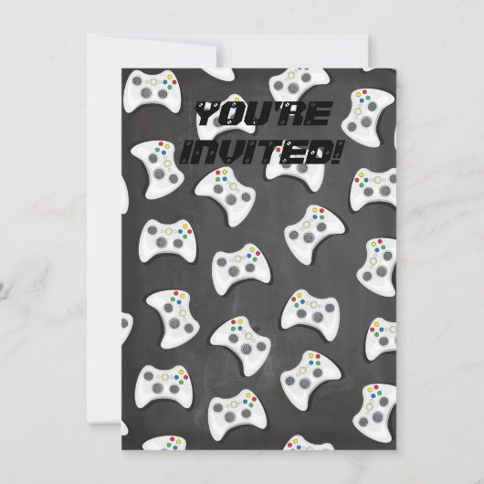 Video game Birthday Party-uitnodigingen Kaart (Achterkant)