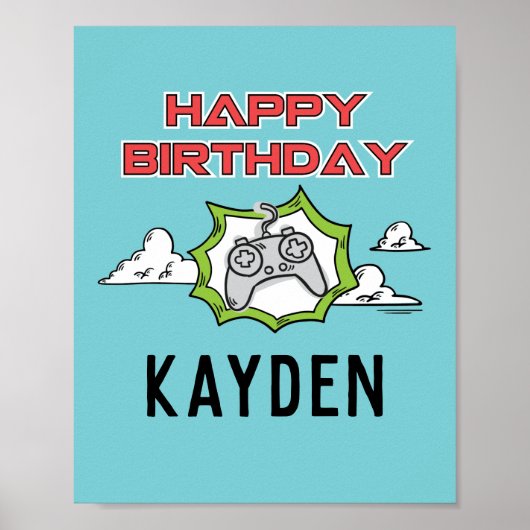 Video game Birthday Poster (Voorkant)