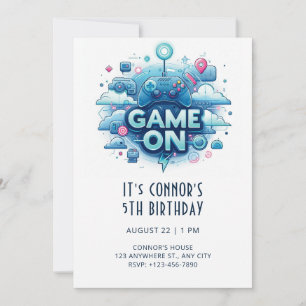 Video Game Birthday Uitnodiging