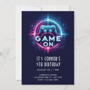Video Game Birthday Uitnodiging