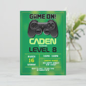 Video Game Birthday Uitnodiging (Staand voorkant)
