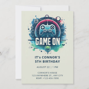 Video Game Birthday Uitnodiging