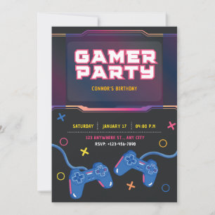 Video Game Birthday Uitnodiging