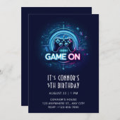 Video Game Birthday Uitnodiging (Voorkant / Achterkant)