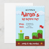 Video game Birthday-uitnodigingen Kaart (Voorkant / Achterkant)