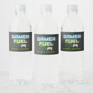Video Game Boy Verjaardag Gamer Waterfles Etiket