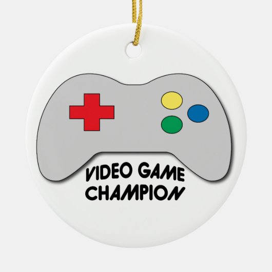 Video Game Champion Keramisch Ornament (Voorkant)