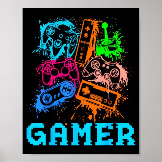 Video Game Console Controllers Clic Gamer Lover Co Poster (Voorkant)
