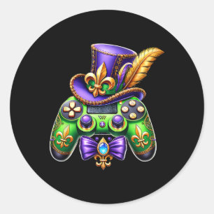 Video Game Controller Beads Mardi Gras Carnival Bo Ronde Sticker