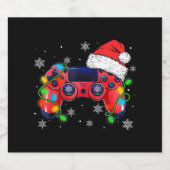 Video Game Controller Christmas Santa Hat Gamer Bo Bier Etiket (Enkel label)
