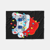 Video Game Controller Christmas Santa Hat Gamer Bo Fleece Deken (Voorkant (Horizontaal))