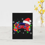 Video Game Controller Christmas Santa Hat Gamer Bo Kaart (Gele Bloem)
