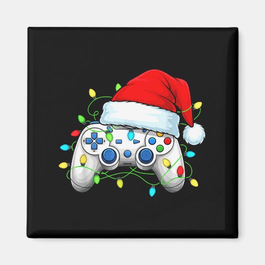 Video Game Controller Christmas Santa Hat Gamer Bo Magneet (Voorkant)
